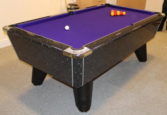 Supreme Winner Slate Bed Pool Table - Black Marble Cabinet Finish