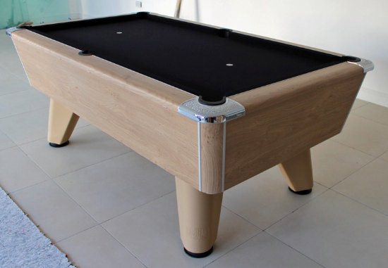 Oak 7ft Winner Table - Black Wool Cloth