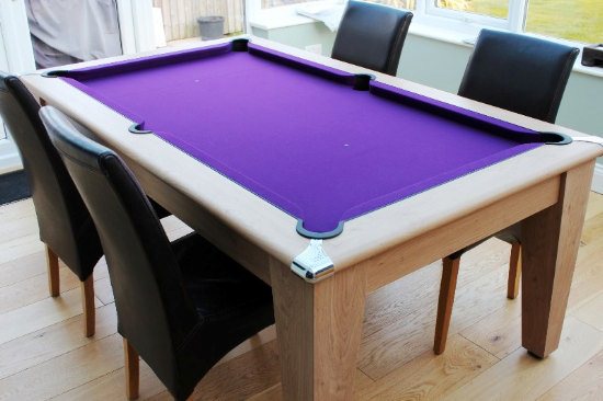 7ft Classic Slate Bed Table with Purple Wool Cloth