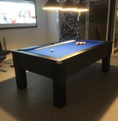 Traditional Straight Leg Pool Table in Black - 6ft or 7ft