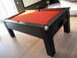 Traditional Straight Leg Pool Table in Black - 6ft or 7ft