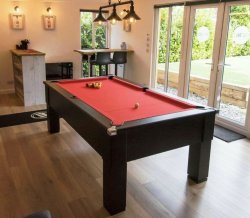 Traditional Straight Leg Pool Table in Black - 6ft or 7ft