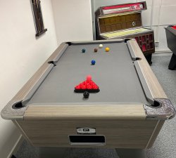 2-4 Week Delivery - Omega Pro 7ft Grey Oak Pool Table