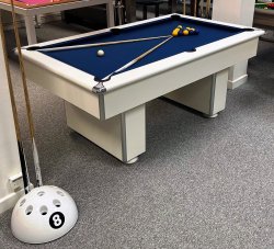 Gatley Slimline White Slate Bed Pool Table - 6ft or 7ft