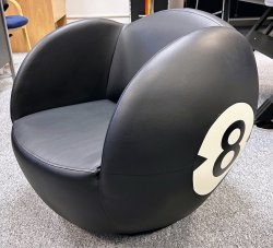 Pool Ball Chair - No.8 Ball Black Chair