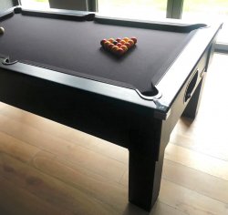 Traditional Straight Leg Pool Table in Black - 6ft or 7ft