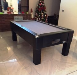 Traditional Straight Leg Pool Table in Black - 6ft or 7ft