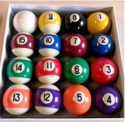 Ventura American Pool Ball Set - 2 1/4 Inch Spots and Stripes