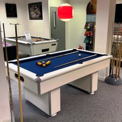 Gatley Slimline White Slate Bed Pool Table - 6ft or 7ft