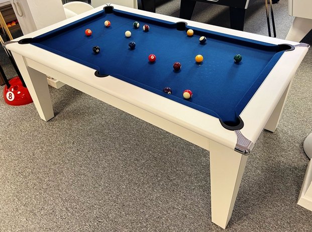 Classic Pool Dining Table in a White Finish