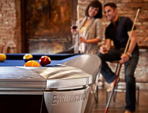 Brunswick Gold Crown Espresso and Walnut American Pool Table