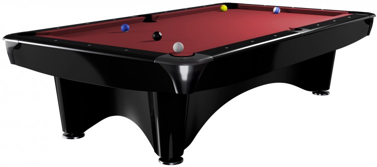 Black and red clearance pool table